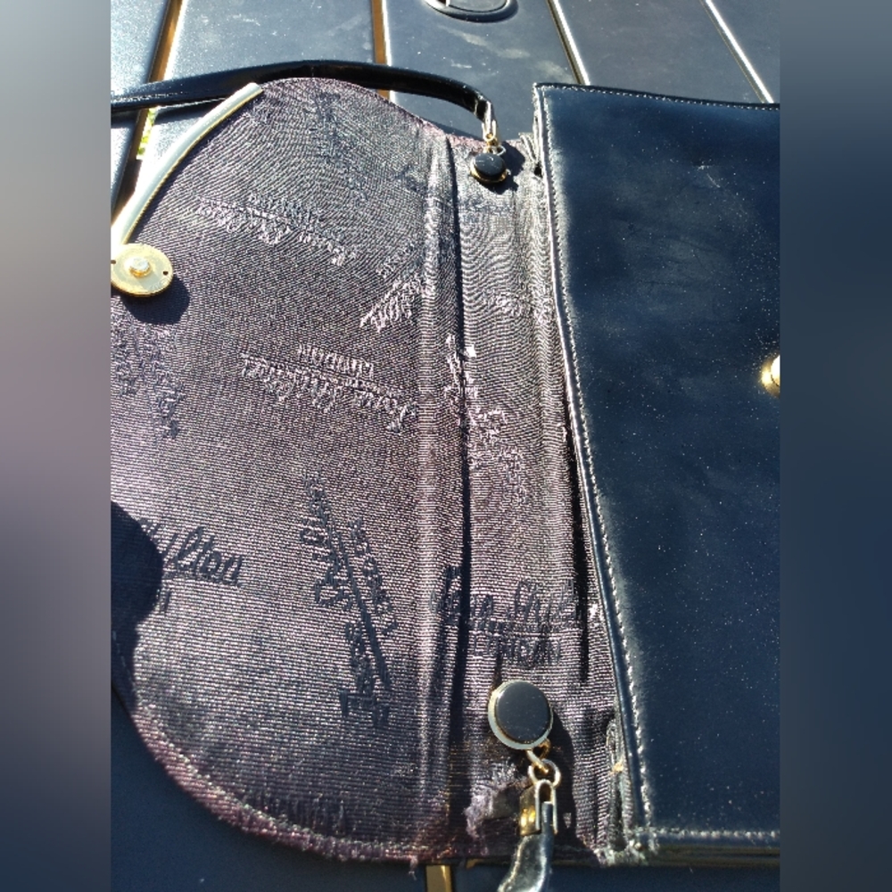 Vintage Jane Shilton Black Leather Purse Handbag, Shoulder Bag, Made in … - Picture 6 of 15